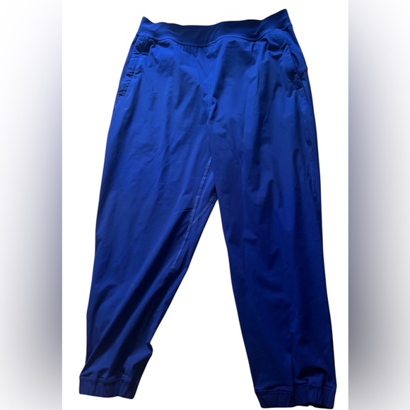 LULULEMON ADAPTED STATE HIGH-RISE HR CROPPED CROP JOGGER Bright Blue 8 EUC - Picture 1 of 4